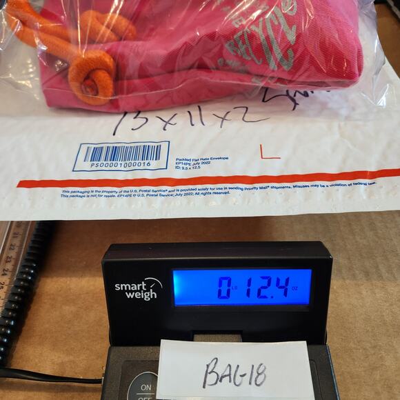 OLD NAVY Rare Vtg Pink Orange Peace Love Design Drawstring Beach Tote Bag Summer - Picture 11 of 11